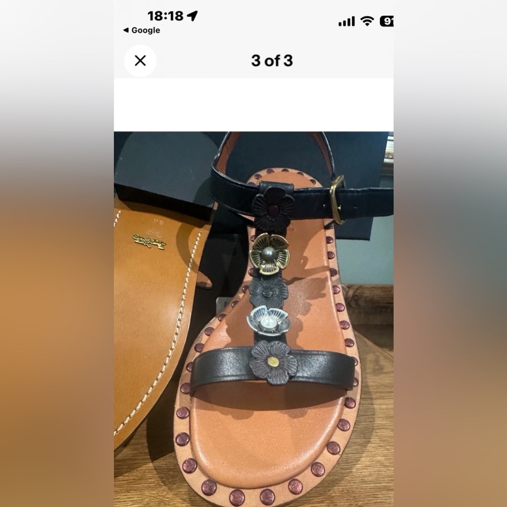 Coach Tea Rose sandals - Picture 2 of 6